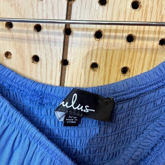 Lulu’s Off The Shoulder Blue Romper - Picture 7 of 7